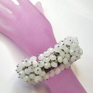 Vintage Milk Glass Stretch Bracelet